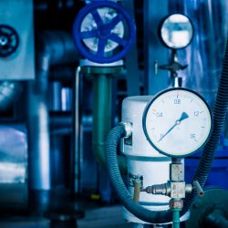 steel pipelines and cables in a plant,Industrial zone.